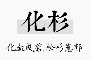 化杉名字的寓意及含义