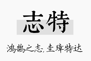 志特名字的寓意及含义