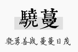 骁蔓名字的寓意及含义