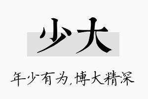 少大名字的寓意及含义