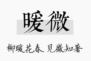 暖微名字的寓意及含义