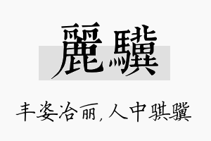 丽骥名字的寓意及含义