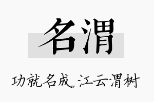 名渭名字的寓意及含义