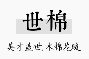 世棉名字的寓意及含义