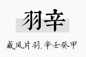 羽辛名字的寓意及含义