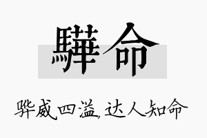 骅命名字的寓意及含义