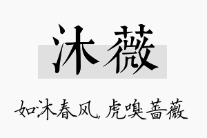 沐薇名字的寓意及含义