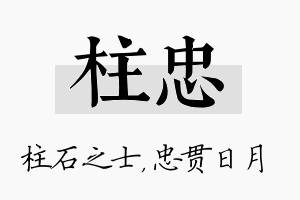 柱忠名字的寓意及含义