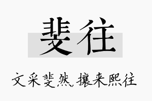 斐往名字的寓意及含义