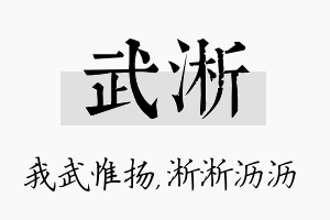 武淅名字的寓意及含义