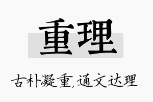 重理名字的寓意及含义