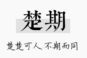 楚期名字的寓意及含义