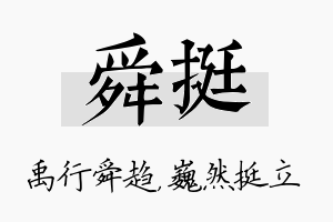 舜挺名字的寓意及含义