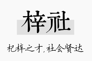 梓社名字的寓意及含义