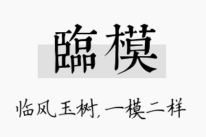 临模名字的寓意及含义