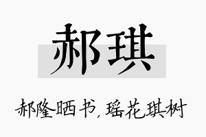 郝琪名字的寓意及含义