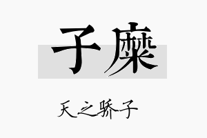 子糜名字的寓意及含义