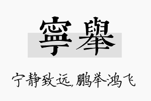 宁举名字的寓意及含义