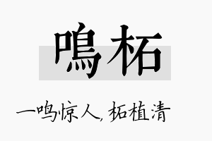 鸣柘名字的寓意及含义