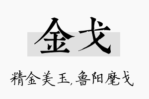 金戈名字的寓意及含义