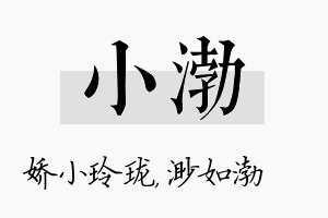 小渤名字的寓意及含义