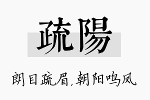 疏阳名字的寓意及含义