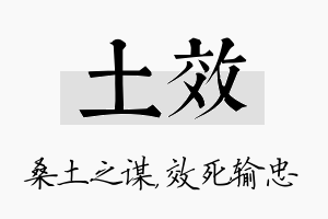 土效名字的寓意及含义