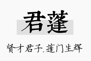 君蓬名字的寓意及含义