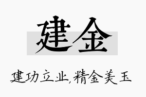 建金名字的寓意及含义