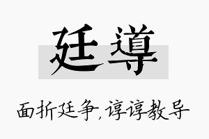 廷导名字的寓意及含义