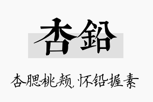 杏铅名字的寓意及含义