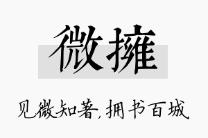 微拥名字的寓意及含义