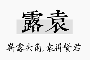 露袁名字的寓意及含义