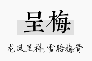 呈梅名字的寓意及含义