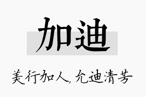 加迪名字的寓意及含义