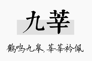 九莘名字的寓意及含义