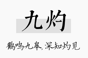 九灼名字的寓意及含义