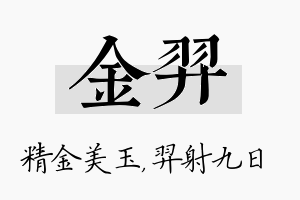 金羿名字的寓意及含义