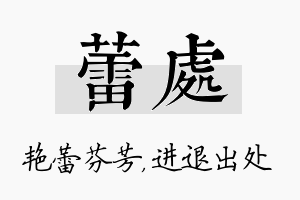 蕾处名字的寓意及含义