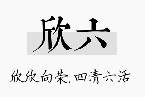 欣六名字的寓意及含义