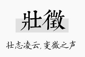 壮徵名字的寓意及含义