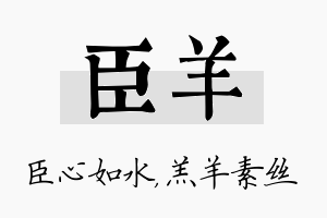 臣羊名字的寓意及含义