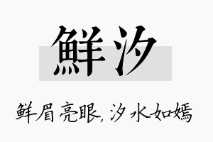 鲜汐名字的寓意及含义