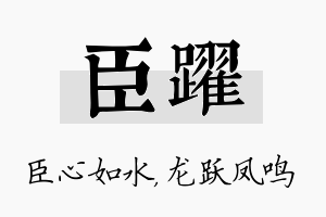 臣跃名字的寓意及含义