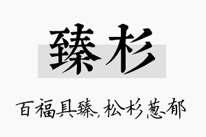 臻杉名字的寓意及含义