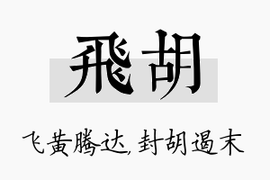 飞胡名字的寓意及含义