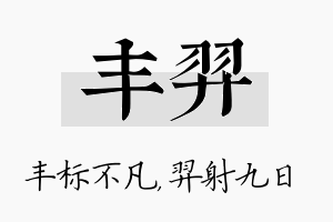 丰羿名字的寓意及含义