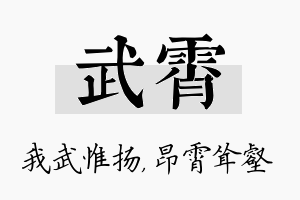 武霄名字的寓意及含义