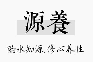 源养名字的寓意及含义