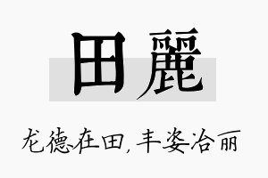 田丽名字的寓意及含义